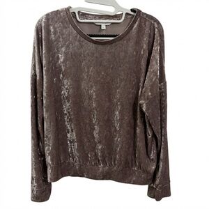 Ivoire Purple Crushed Velvet Women's Long Sleeve Top
